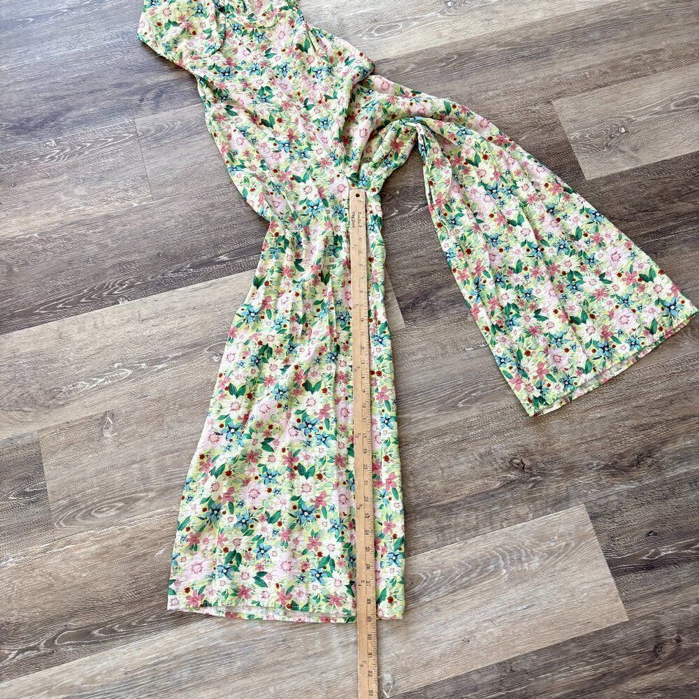 Akira Floral Wide Leg Jumpsuit Size S | Pastel Garden Print | Corset Bust - Picture 7 of 15